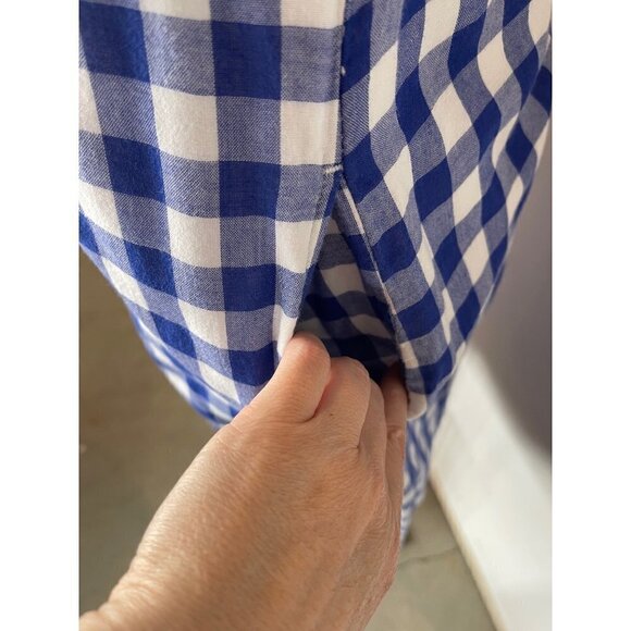 Tommy Bahama Blue And White Gingham Print Button Front Sleeveless Dress Size XXS - Picture 6 of 11